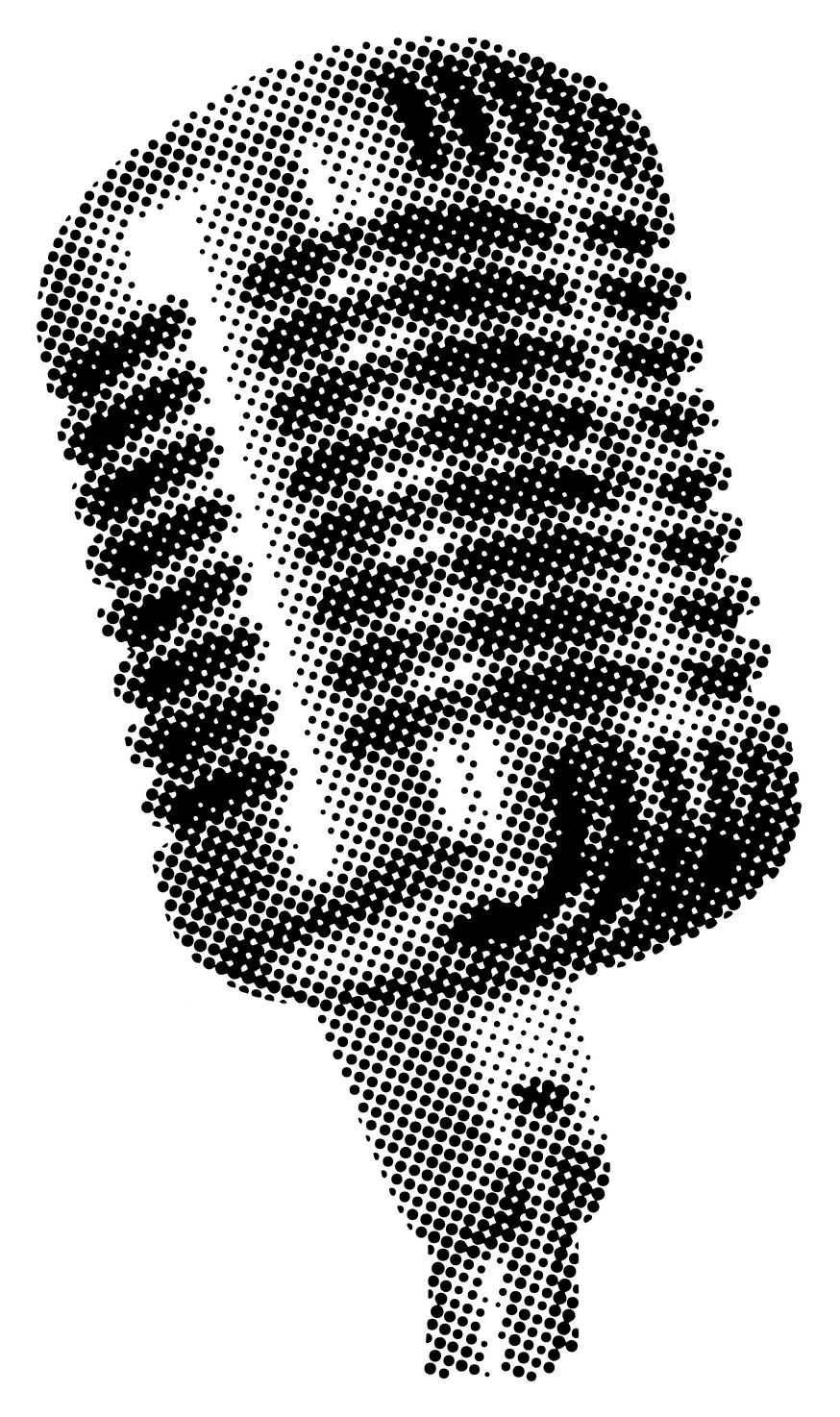 Halftone collage microphone, halftone effect microphone element